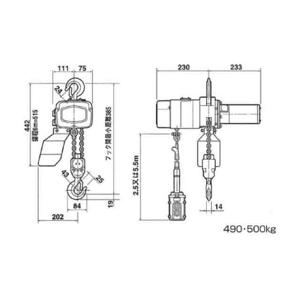 象印チェンブロック（株） 電気チェーンブロック アルファSW 電気チェーンブロック ｱﾙﾌｧSW-05-3M2ﾃﾝ (ASW-00530)
