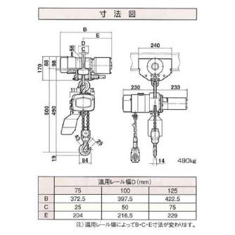 象印チェンブロック（株） 電気トロリ式電気チェーンブロック アルファHWM 電気トロリ式電気チェーンブロック ｱﾙﾌｧHWM-049-3M4ﾃﾝ (AHWM-K4930)