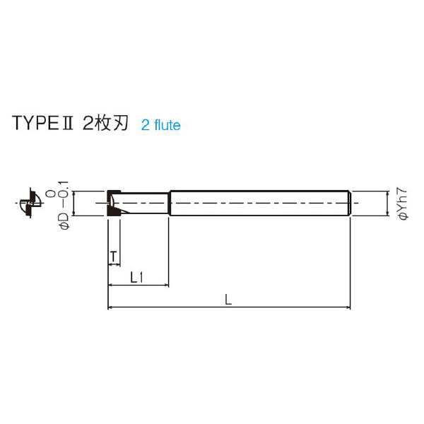 （株）アイゼン PCDエンドミル 2枚刃 JND ＰＣＤエンドミル　２枚刃 JND-12.0