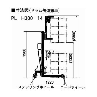 （株）をくだ屋技研 ドラム缶運搬車 PL ドラム缶運搬車 PL-H300-14