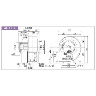 ＳＤＧ（株） 高効率電動送風機(耐熱形) AH 高効率電動送風機（耐熱形） AH-H37HT-L313