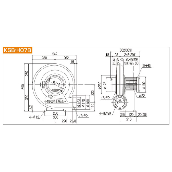 ＳＤＧ（株） 高効率電動送風機 KSB 高効率電動送風機 KSB-H07B-R313