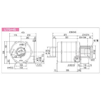 ＳＤＧ（株） 高効率電動送風機 U75 高効率電動送風機 U75-H5-R313