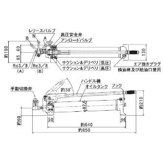 （株）大阪ジャッキ製作所 TWAD形手動油圧ポンプ TWAD ＴＷＡＤ形手動油圧ポンプ TWAD-2.3