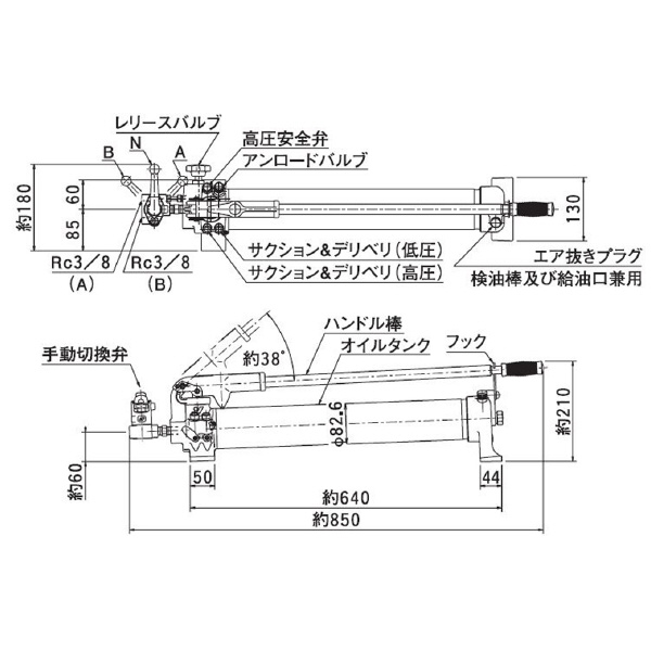 （株）大阪ジャッキ製作所 TWAD形手動油圧ポンプ TWAD ＴＷＡＤ形手動油圧ポンプ TWAD-2.3