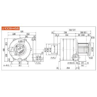 ＳＤＧ（株） 高効率電動送風機 U100B 高効率電動送風機 U100B-H56-R313