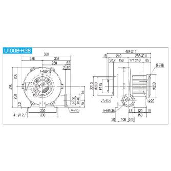 ＳＤＧ（株） 高効率電動送風機(耐熱形) U100B 高効率電動送風機（耐熱形） U100B-H26HT-R313