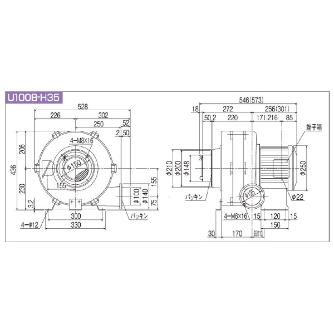 ＳＤＧ（株） 高効率電動送風機(耐熱形) U100B 高効率電動送風機（耐熱形） U100B-H35HT-R311