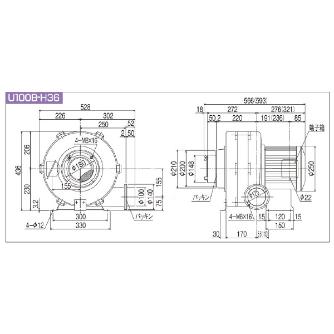 ＳＤＧ（株） 高効率電動送風機(耐熱形) U100B 高効率電動送風機（耐熱形） U100B-H36HT-R313