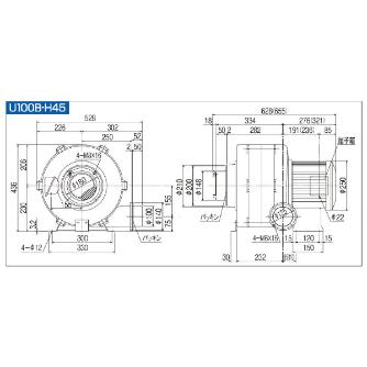 ＳＤＧ（株） 高効率電動送風機(耐熱形) U100B 高効率電動送風機（耐熱形） U100B-H45HT-R311