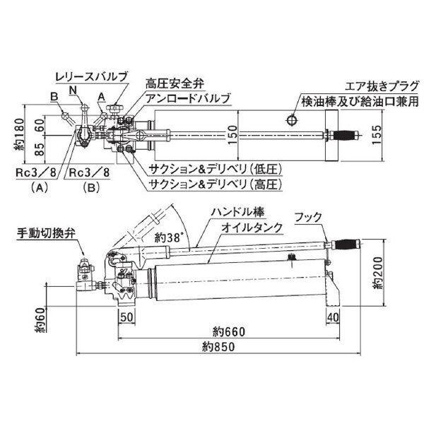 （株）大阪ジャッキ製作所 TWAD形手動油圧ポンプ TWAD ＴＷＡＤ形手動油圧ポンプ TWAD-6