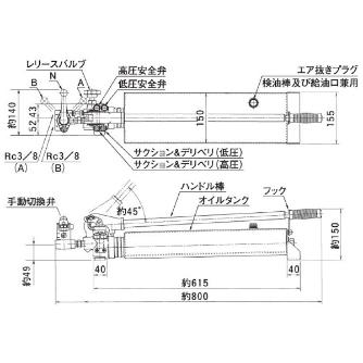 （株）大阪ジャッキ製作所 TWAD形手動油圧ポンプ TWAD ＴＷＡＤ形手動油圧ポンプ TWAD-4