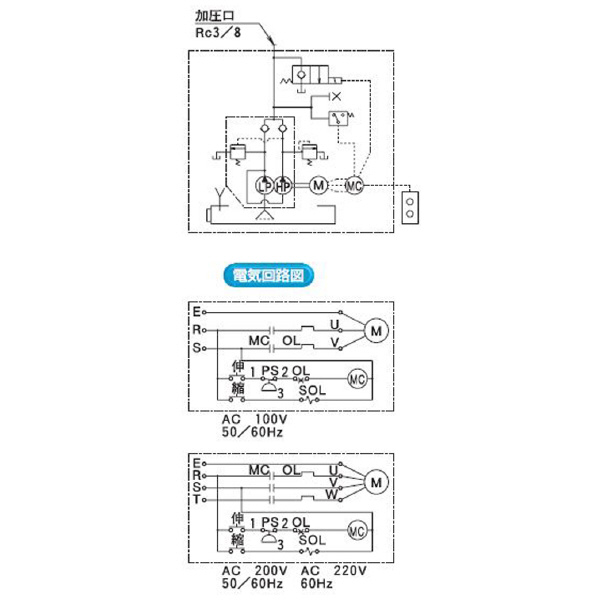 （株）大阪ジャッキ製作所 G形油圧ポンプ GH Ｇ形油圧ポンプ GH1/2S-E