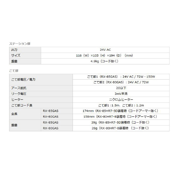 太洋電機産業（株） 鉛フリ－はんだ対応2本接続温調はんだこて RX-822AS 鉛フリ－はんだ対応２本接続温調はんだこて RX-822AS
