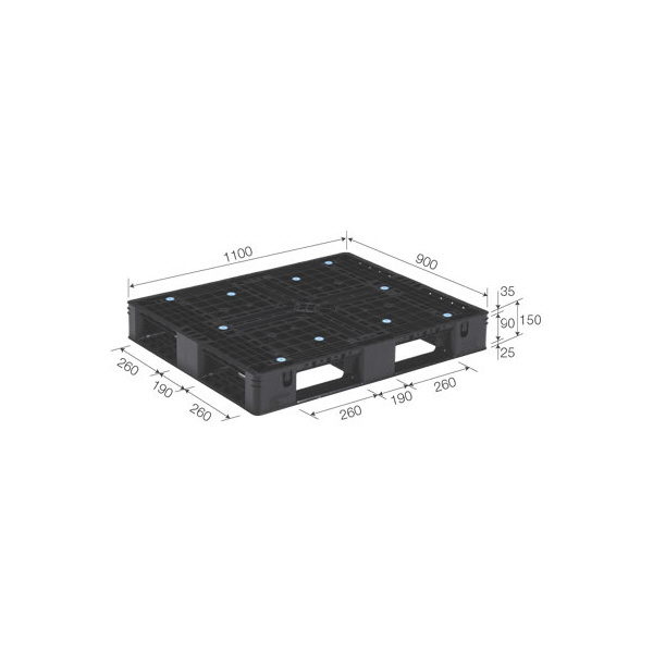 三甲（株） パレット(片面使用型) パレット（片面使用型） 808903-00 D4-911-3 ﾌﾞﾗｯｸ