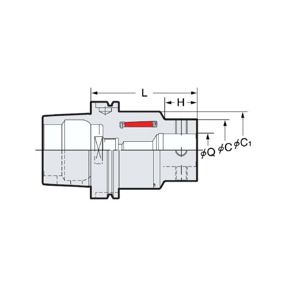 （株）日研工作所 メジャードリームボーリング用ベースホルダ HSK-MDQ メジャードリームボーリング用ベースホルダ HSK63A-MDQ26-100