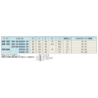 （株）日研工作所 メジャードリームボーリング用ベースホルダ HSK-MDQ メジャードリームボーリング用ベースホルダ HSK100A-MDQ26-135