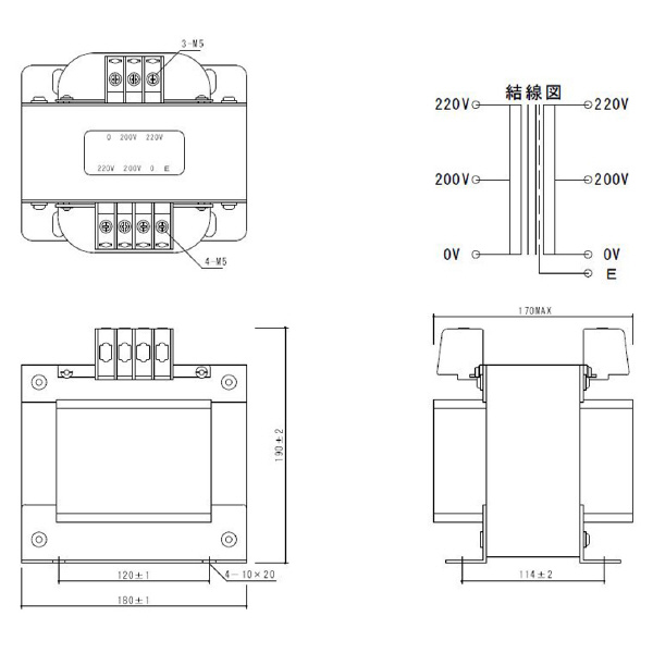 スワロー電機（株） 電源トランス SB22 電源トランス SB22-1500E