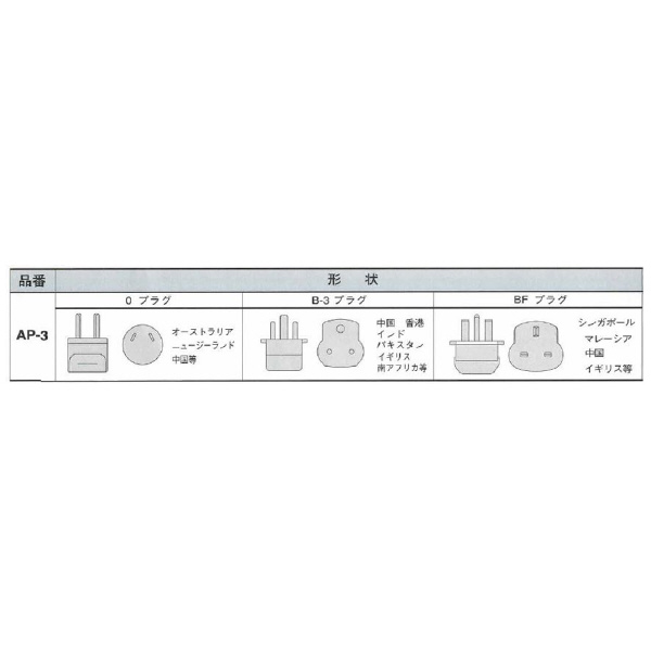 スワロー電機（株） 海外・諸外国用変換プラグ 海外・諸外国用変換プラグ AP-3