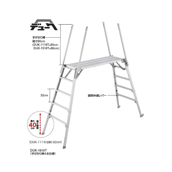 長谷川工業（株） 可搬式作業台 デューク DUK 可搬式作業台　デューク DUK-1816T