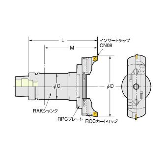 （株）日研工作所 バランスカット大径用ボーリングバー HSK-RAC バランスカット大径用ボーリングバー HSK100A-RAC230-285