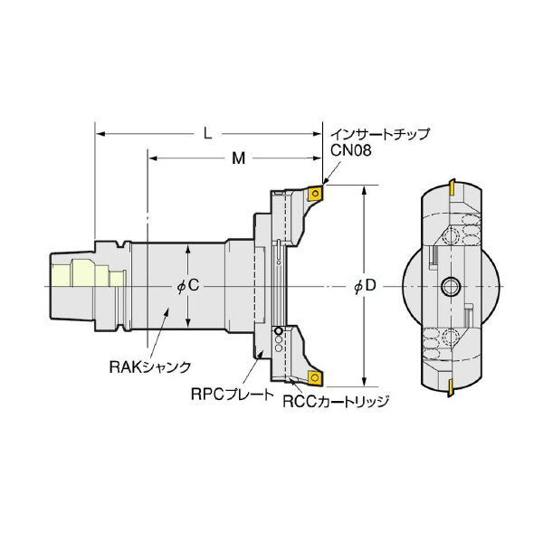 （株）日研工作所 バランスカット大径用ボーリングバー HSK-RAC バランスカット大径用ボーリングバー HSK100A-RAC330-210