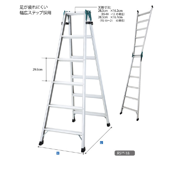 長谷川工業（株） はしご兼用脚立 RS2.0 はしご兼用脚立 RS2.0-18