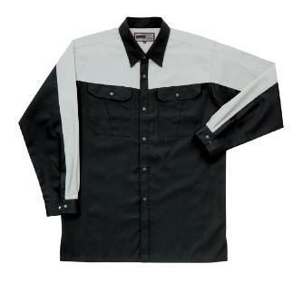 日新被服（株） 長袖シャツ 5914-100 長袖シャツ 5914-100-3L ﾗｲﾄﾌﾞﾗｯｸXｼﾙﾊﾞｰ