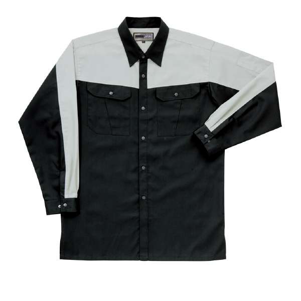 日新被服（株） 長袖シャツ 5914-100 長袖シャツ 5914-100-BIG ﾗｲﾄﾌﾞﾗｯｸXｼﾙﾊﾞｰ