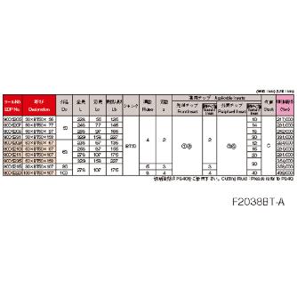 オーエスジー（株） WALTER ポーキュパインカッタBT50シャンクタイプ ポーキュパインカッタ F2038 80XBT50X107