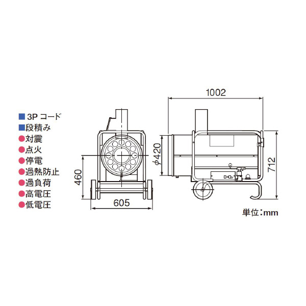 オリオン機械（株） ジェットヒーター HS ジェットヒーター HS290-L-50