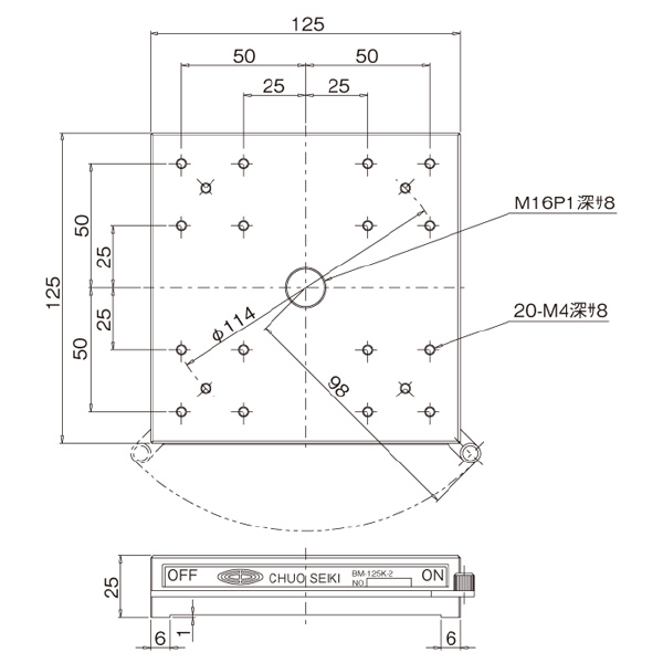 中央精機（株） レバー式マグネットスタンド BM レバー式マグネットスタンド BM-125K-2