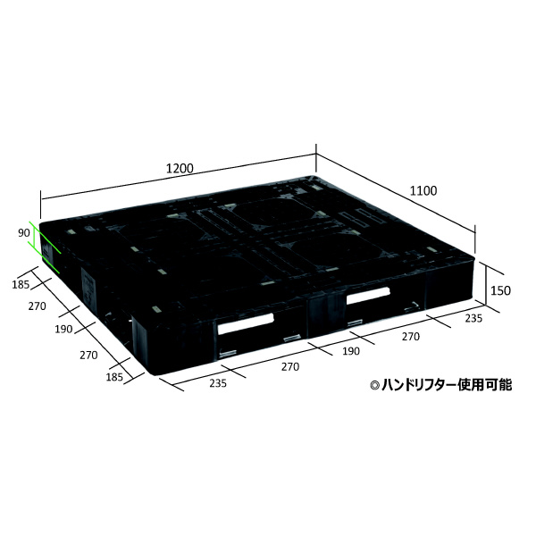 日本プラパレット（株） パレット LA パレット LA-1211RR ﾌﾞﾗﾂｸ