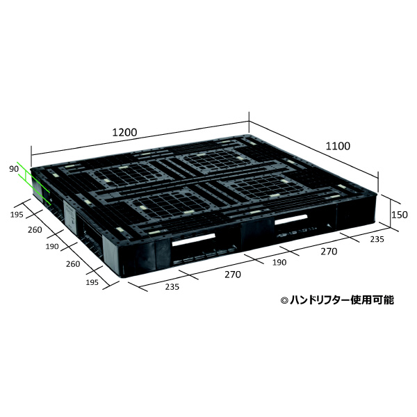 日本プラパレット（株） パレット FA パレット FA-1211RR ﾌﾞﾗﾂｸ