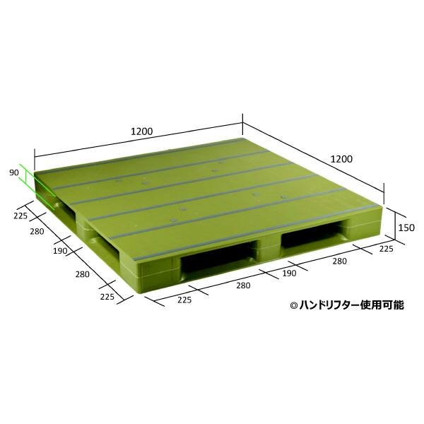 日本プラパレット（株） パレット ZFD パレット ZFD-1212E ﾗｲﾄｸﾞﾘ-ﾝ