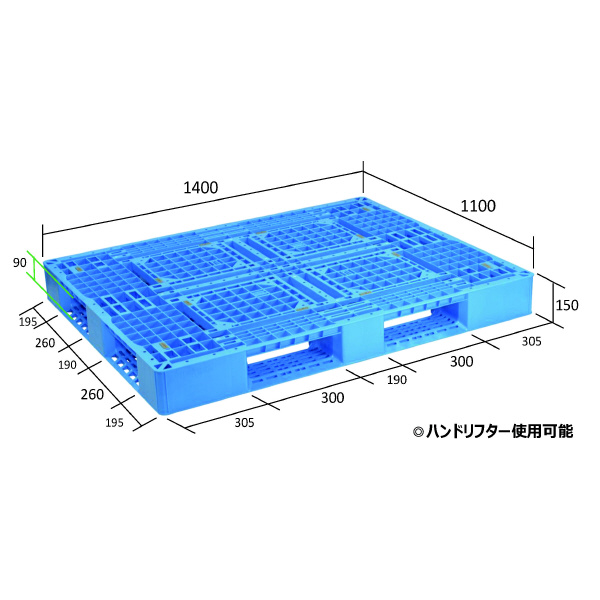 日本プラパレット（株） パレット LA パレット LA-1411 ﾌﾞﾙ-