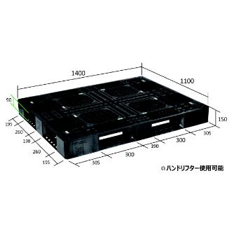 日本プラパレット（株） パレット LA パレット LA-1411RR ﾌﾞﾗﾂｸ