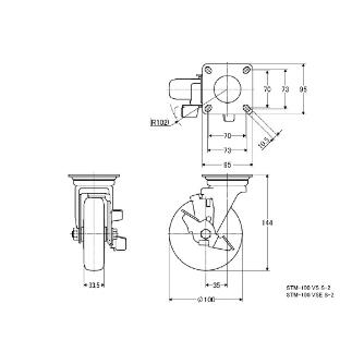 （株）ナンシン 産業用キャスター STM 産業用キャスター STM-100 VS S-2