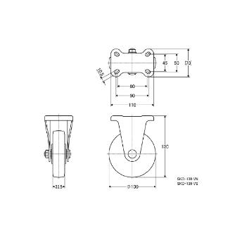 （株）ナンシン 汎用キャスター SKC 汎用キャスター SKC-100 VN