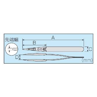 ホーザン株式会社 ESDチップピンセット ＥＳＤチップピンセット P-641-S