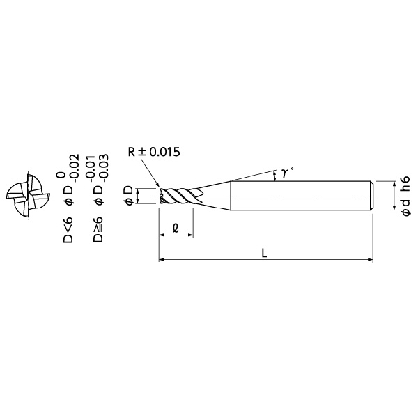 日進工具（株） 無限コーティングプレミアム パワーラジアスエンドミル MSXH440R 無限Ｐ　パワーラジアスエンドミル MSXH440R 12XR1