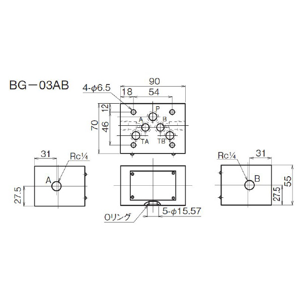 ダイキン工業（株） 圧力取出用ブロック BG 圧力取出用ブロック BG-03AB-40