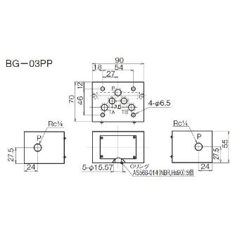 ダイキン工業（株） 圧力取出用ブロック BG 圧力取出用ブロック BG-03PP-40-40
