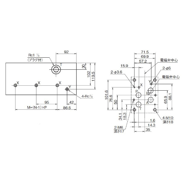 ダイキン工業（株） マニホールドブロック BT マニホールドブロック BT-104-10