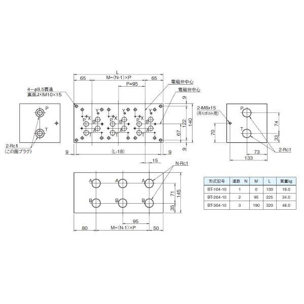 ダイキン工業（株） マニホールドブロック BT マニホールドブロック BT-104-10