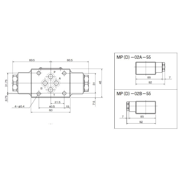 ダイキン工業（株） モジュラースタック形パイロットチェック弁 F-MP モジュラースタック形パイロットチェック弁 F-MP-02B-20-55