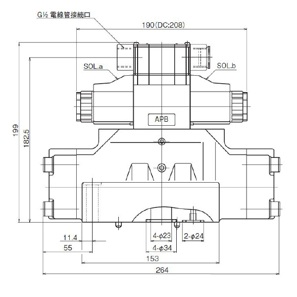 ダイキン工業（株） 電磁パイロット切換弁 H-JS-G 電磁パイロット切換弁 H-JS-G06-4CB-75-X