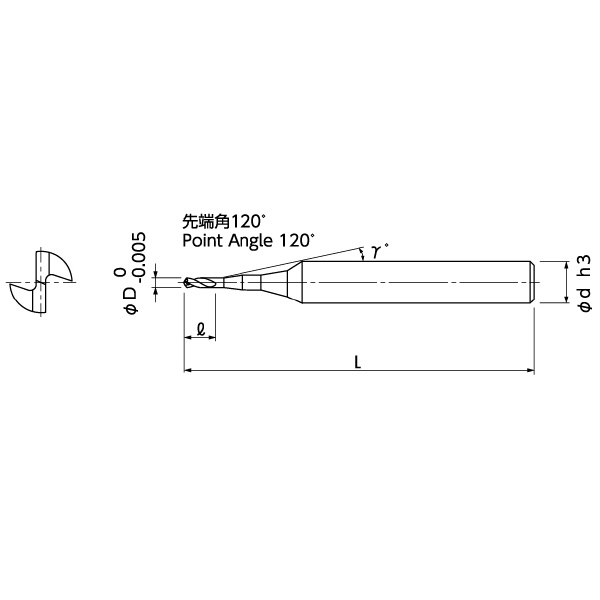 日進工具（株） 無限マイクロコーティング マイクロポイントドリル（下穴加工用） NSPD-M 無限マイクロポイントドリル（下穴加工用） NSPD-M 0.025X0.05
