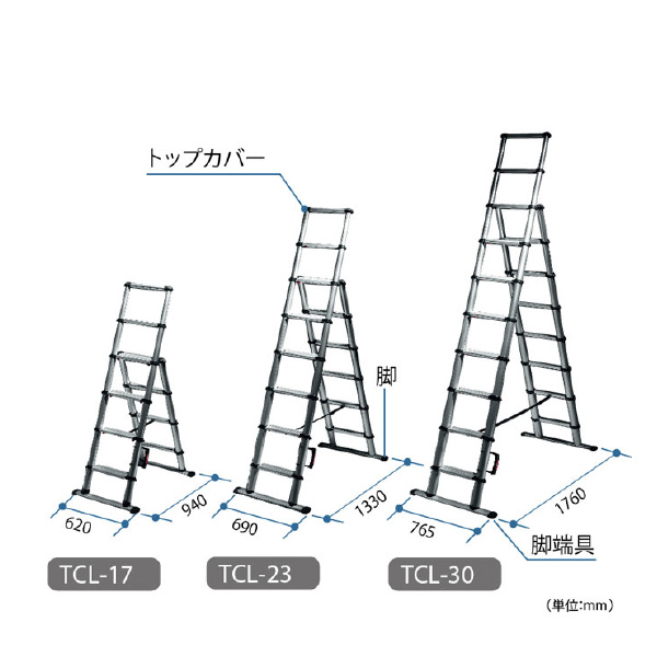 長谷川工業（株） コンパクト脚立はしご コンビラダー TCL テレス・コンビラダー TCL-17