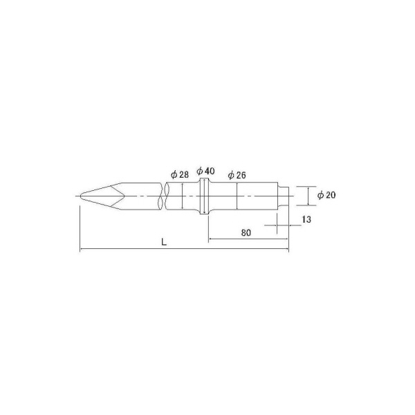 日本ニューマチック工業（株） コンクリートブレーカ用チゼル CB-15A用 チスチゼル　Ｌ６００ 15410140/CB-15A